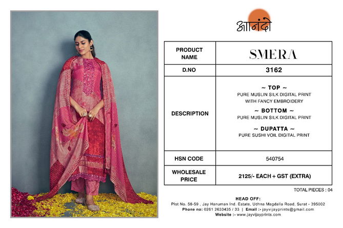 Smera By Jay Vijay Muslin Silk Digital Printed Designer Salwar Suits Wholesale Price In Surat
